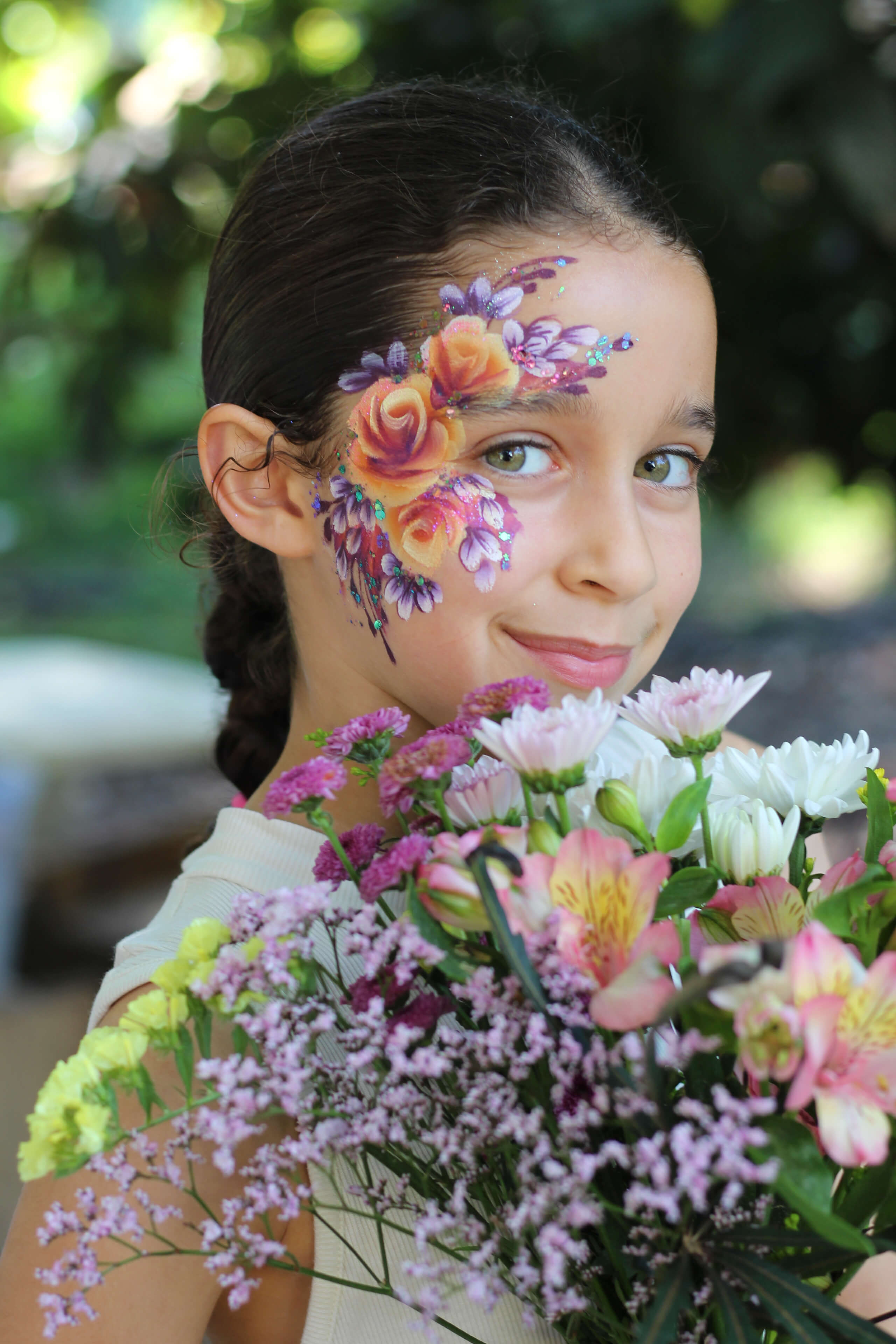 ציורי פנים ורדים